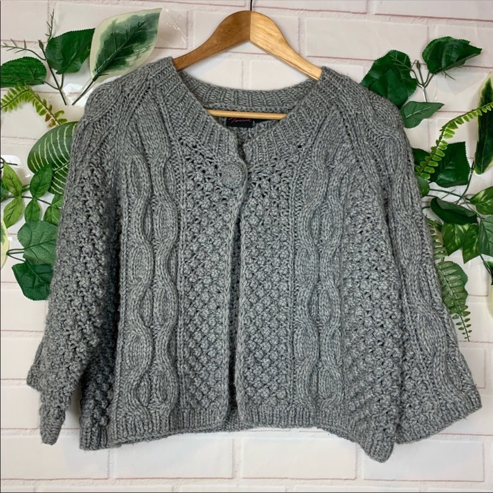 Torrid gray cropped knitted cardigan sweater 2X